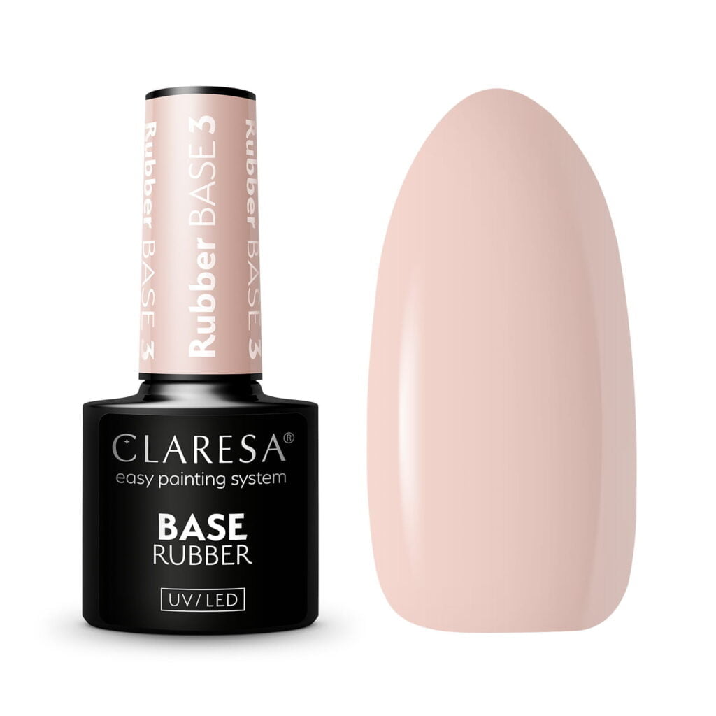 Claresa Baza Kauczukowa Rubber 3 pod lakier hybrydowy na paznokcie. Manicure i Pedicure