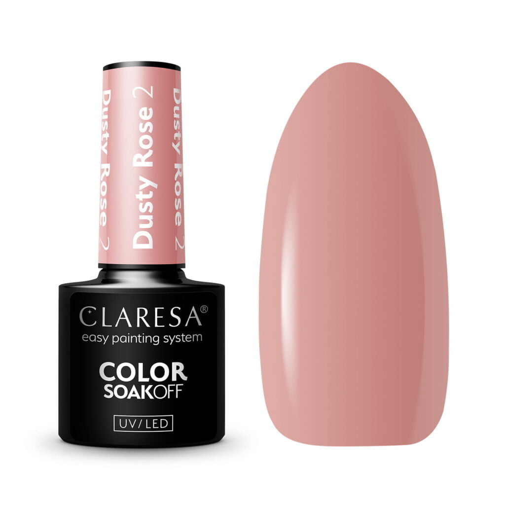 Claresa lakiery hybrydowy Dusty Rose 2 do paznokci. Manicure i Pedicure hybrydowy.