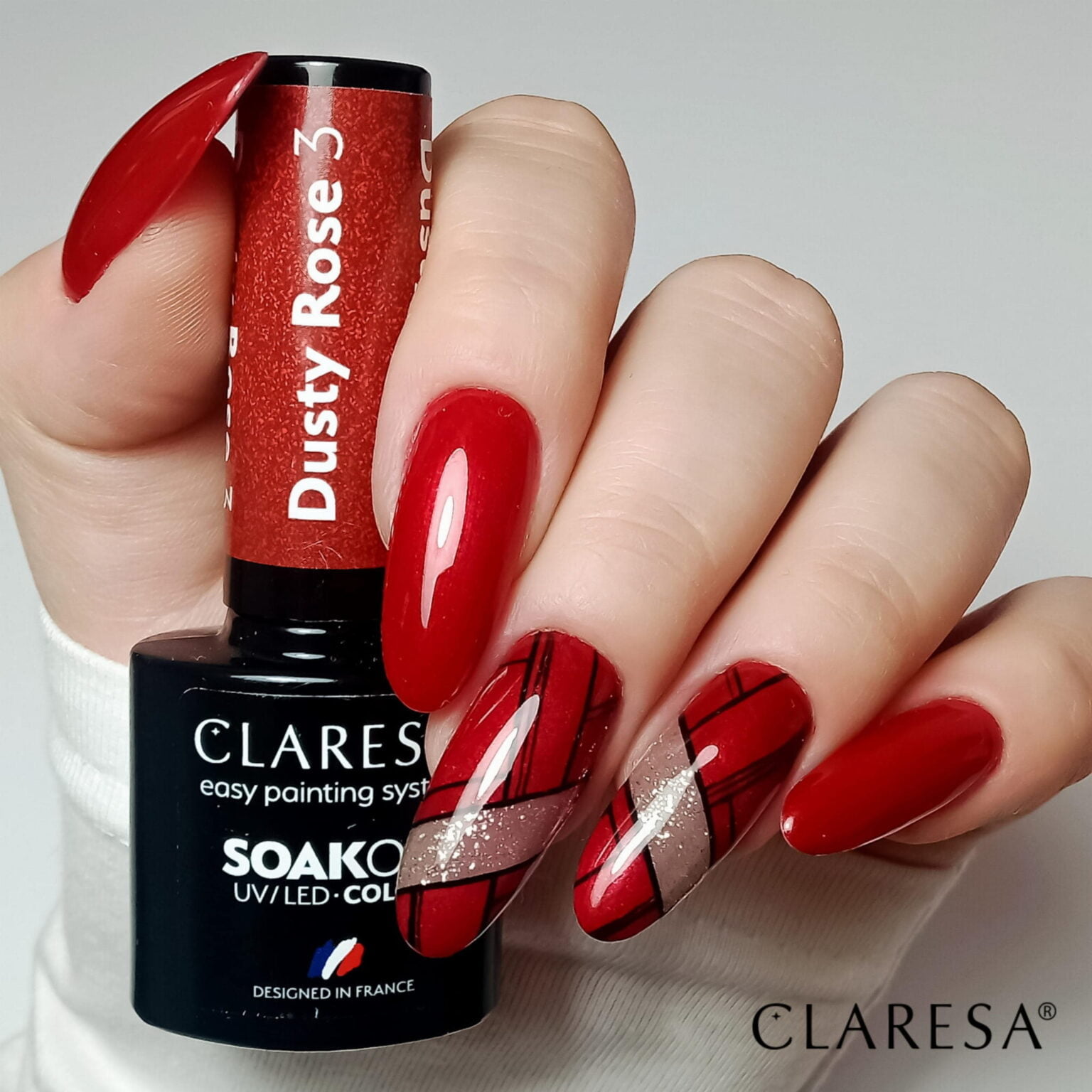 Claresa stylizacja lakiery hybrydowe Dusty Rose 3 do paznokci. Manicure i Pedicure hybrydowy.