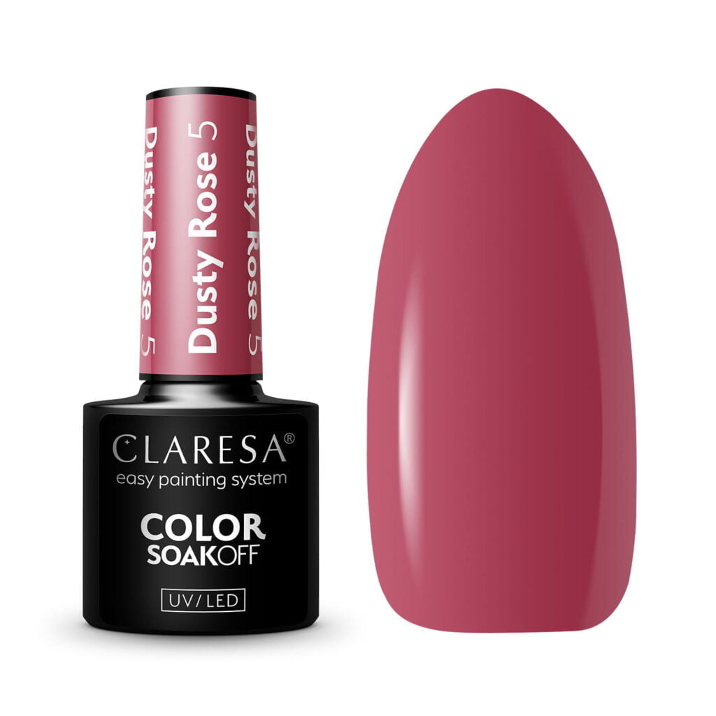 Claresa lakiery hybrydowe Dusty Rose 5 do paznokci. Manicure i Pedicure hybrydowy.