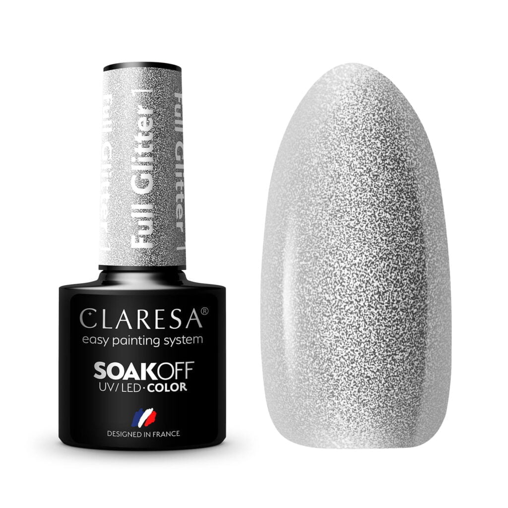 Claresa lakiery hybrydowe Full Glitter 1 do paznokci. Manicure i Pedicure hybrydowy.