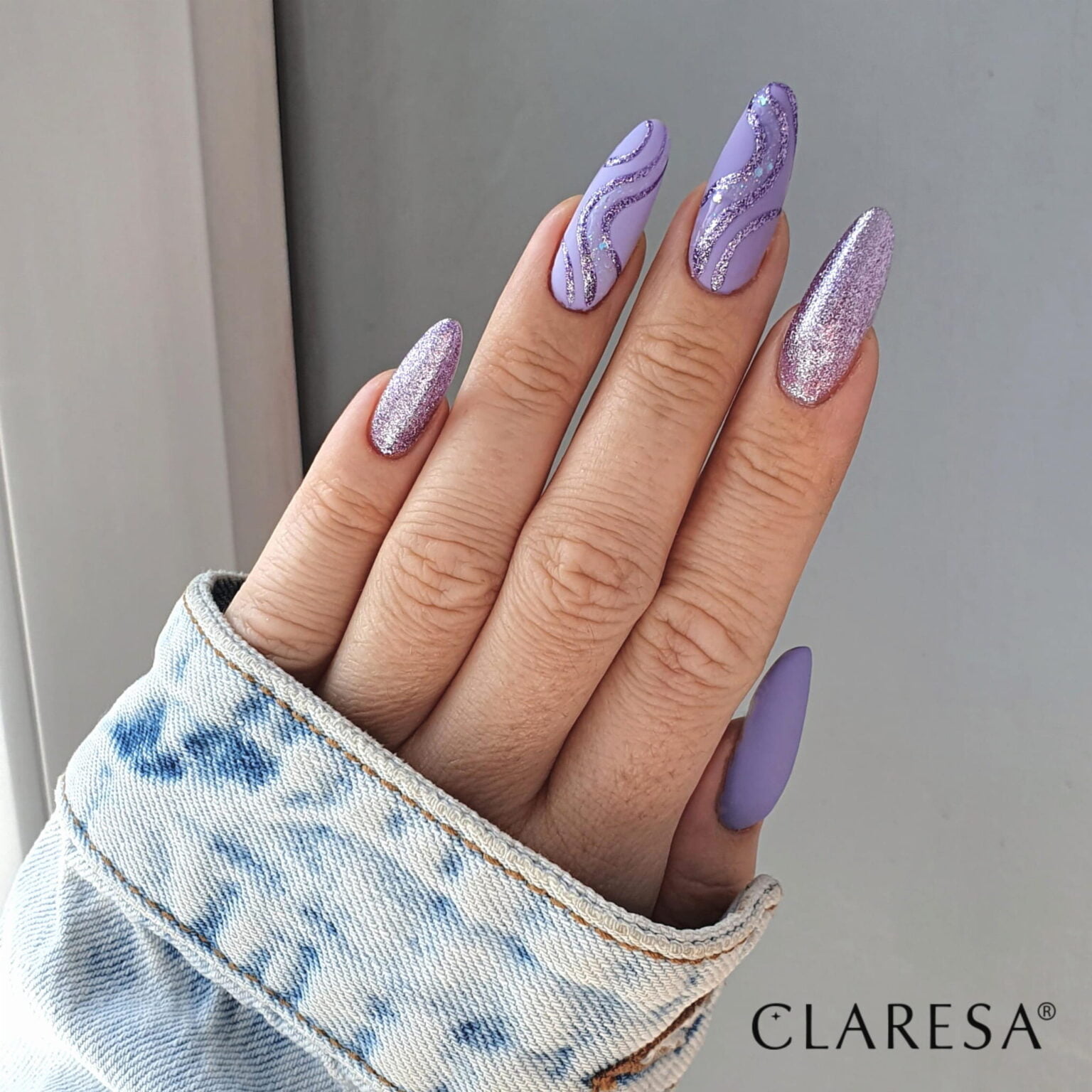 Claresa stylizacja lakiery hybrydowe Full Glitter 6 do paznokci. Manicure i Pedicure hybrydowy.