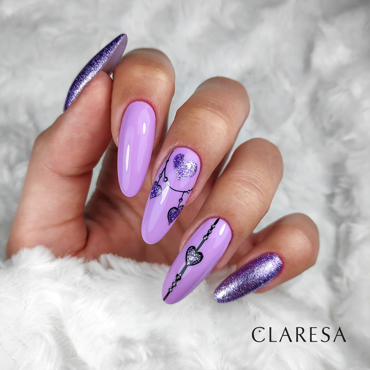 Claresa stylizacja lakiery hybrydowe Full Glitter 6 do paznokci. Manicure i Pedicure hybrydowy.