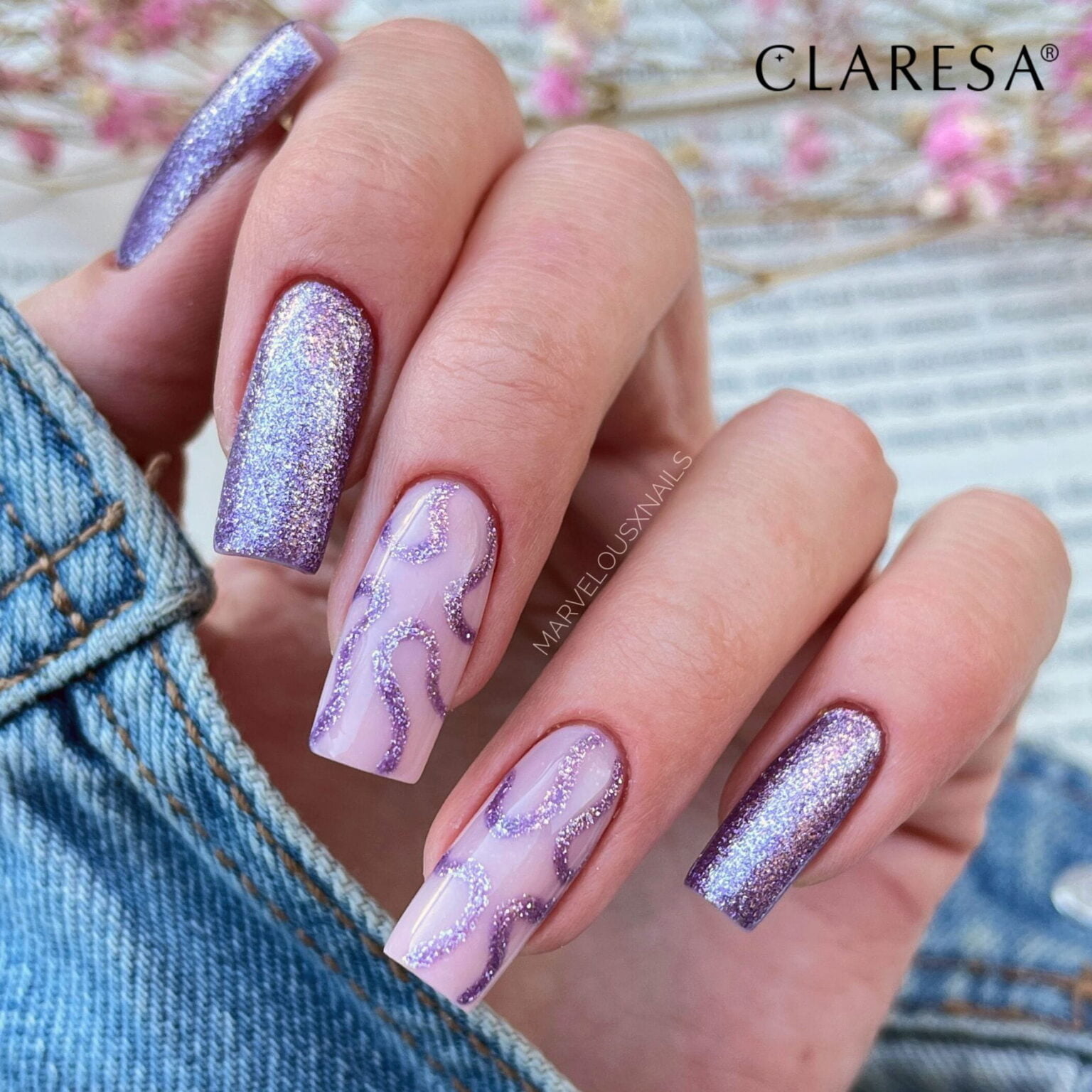 Claresa stylizacja lakiery hybrydowe Full Glitter 6 do paznokci. Manicure i Pedicure hybrydowy.