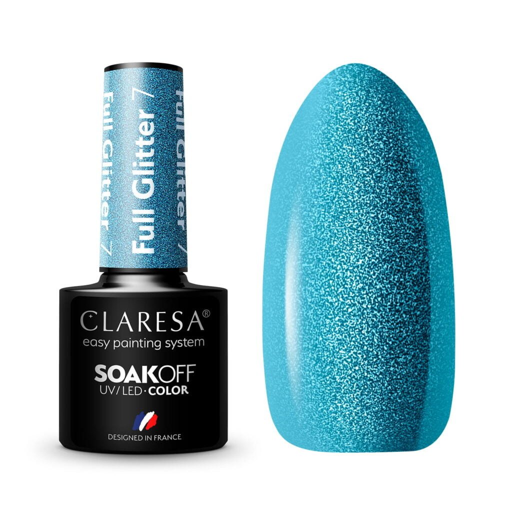 Claresa lakiery hybrydowe Full Glitter 7 do paznokci. Manicure i Pedicure hybrydowy.