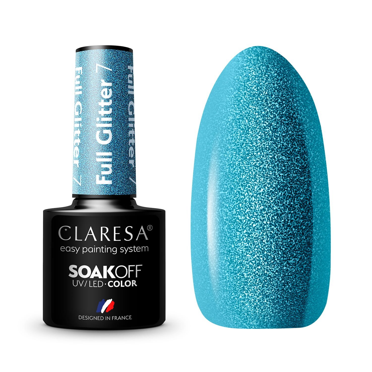 Claresa lakiery hybrydowe Full Glitter 7 do paznokci. Manicure i Pedicure hybrydowy.