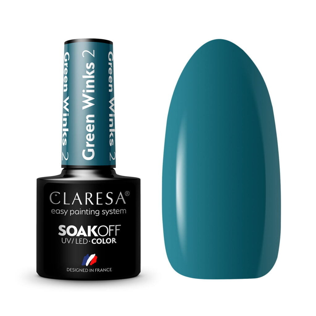 Claresa lakiery hybrydowe Green Winks 2 do paznokci. Manicure i Pedicure hybrydowy.