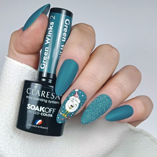 Claresa stylizacja lakiery hybrydowe Green Winks 2 do paznokci. Manicure i Pedicure hybrydowy.