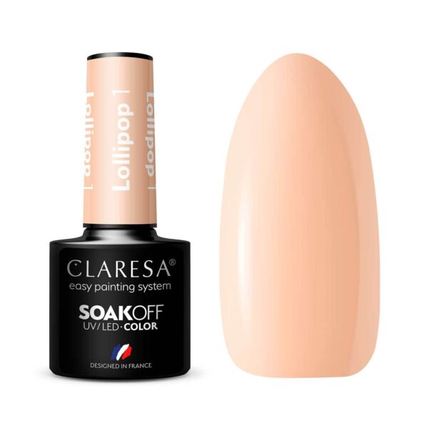 Claresa lakiery hybrydowe Lollipop 1 do paznokci. Manicure i Pedicure hybrydowy.