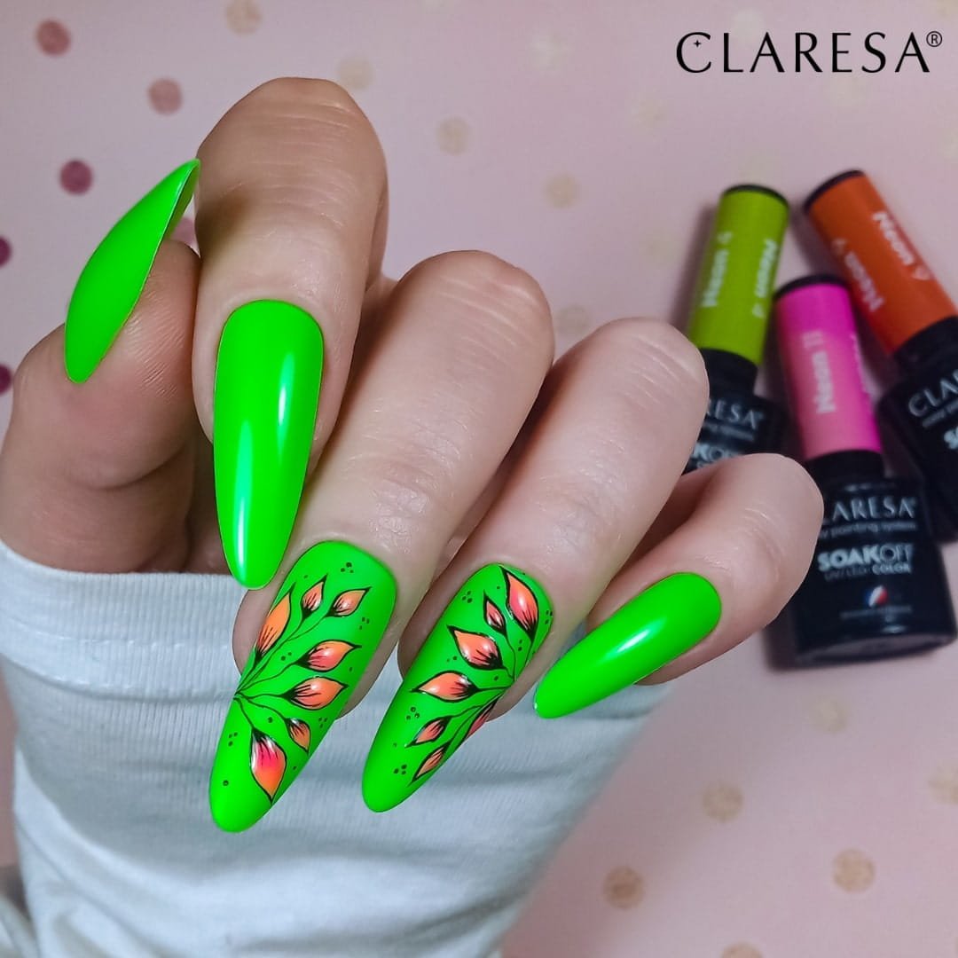 Claresa stylizacja lakiery hybrydowe Neon 4 do paznokci. Manicure i Pedicure hybrydowy.