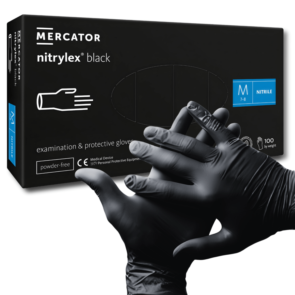 Mercator Medical Rękawiczki Nitrylowe Black M - 100szt.