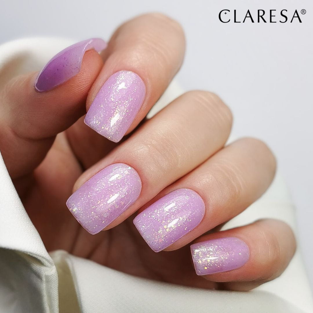 Claresa Baza Base Power 21 odcień liliowy z kawałkami opalizującej folii