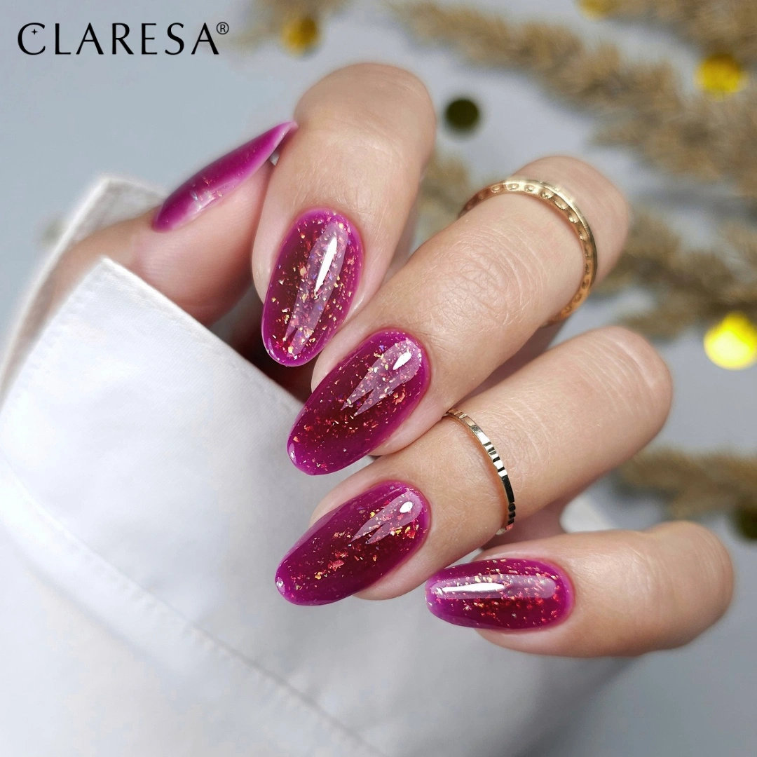 Claresa stylizacja budującej bazy hybrydowe Rainbow Jello Base Amethyst do paznokci.