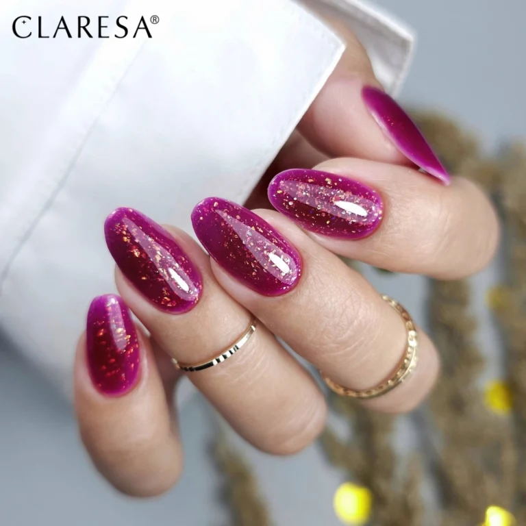 Claresa stylizacja budującej bazy hybrydowe Rainbow Jello Base Amethyst do paznokci.