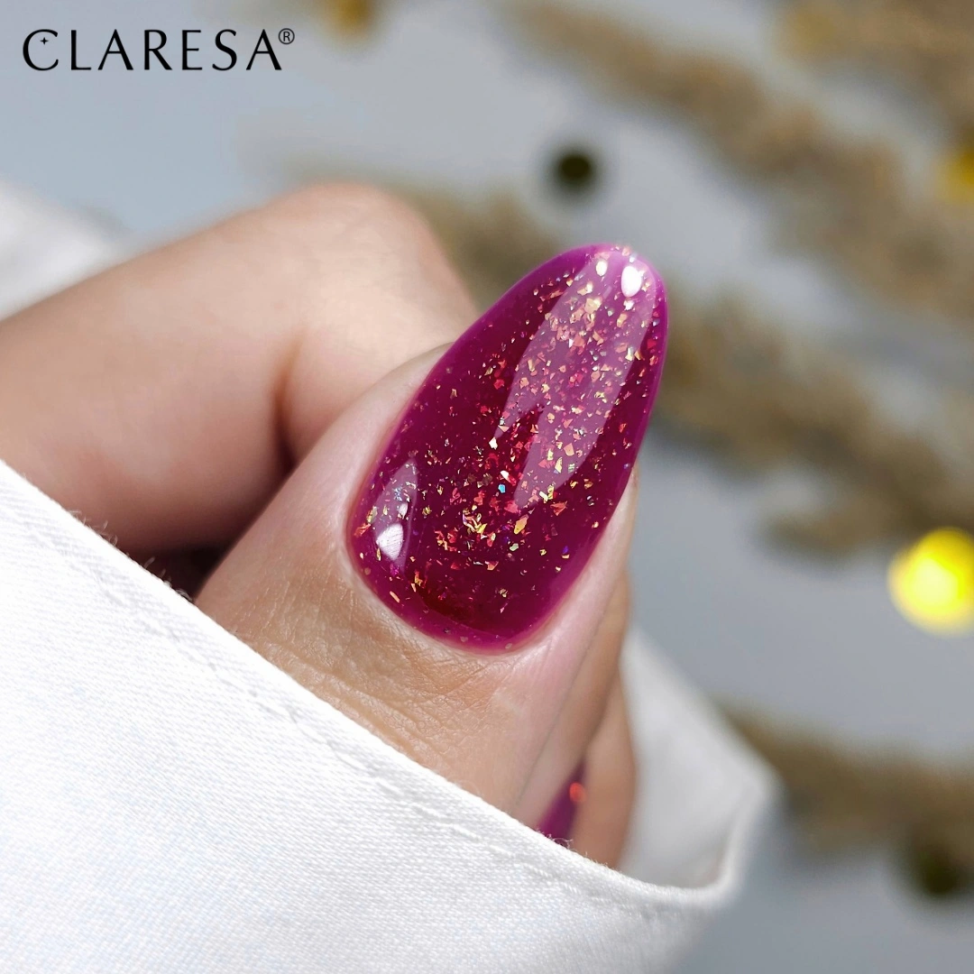 Claresa stylizacja budującej bazy hybrydowe Rainbow Jello Base Amethyst do paznokci.