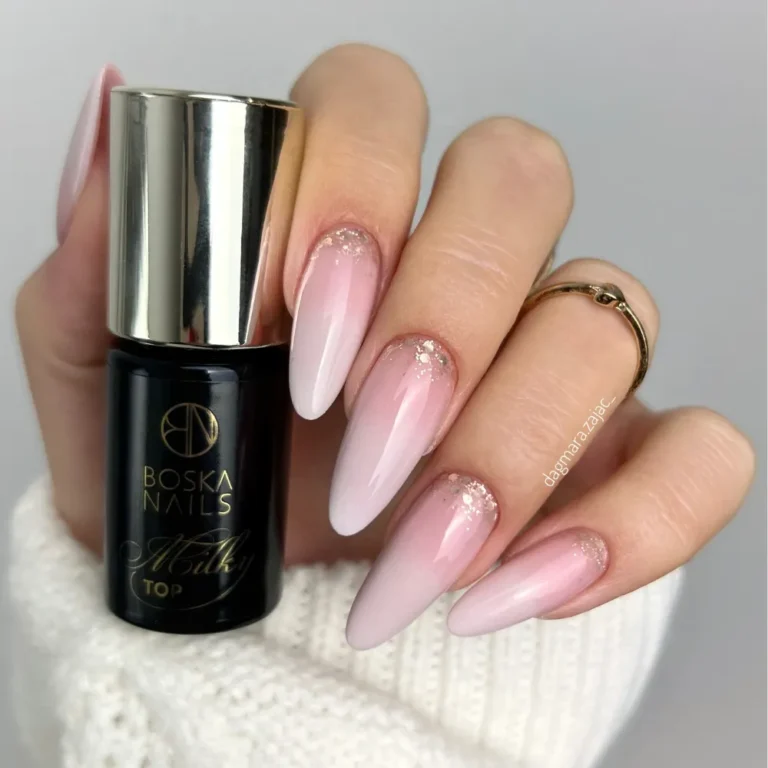 Boska Nails Top hybrydowy Milky no wipe mleczny półtransparentny 6ml