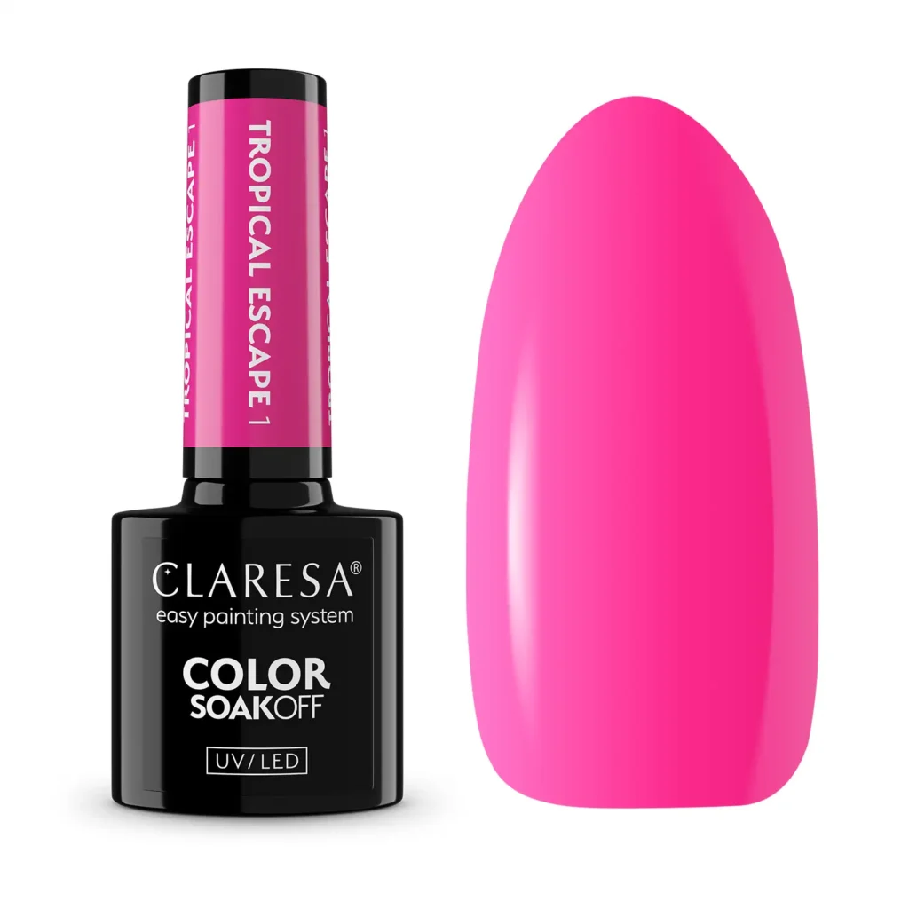 CLARESA LAKIER HYBRYDOWY TROPICAL ESCAPE 1 DO PAZNOKCI INTENSYWNY RÓŻ