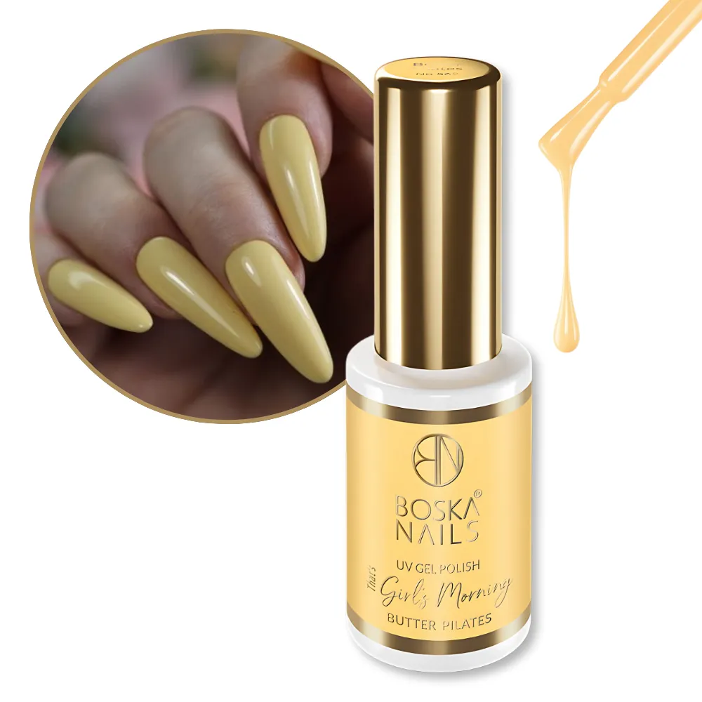 BOSKA NAILS LAKIER HYBRYDOWY BUTTER PILATES PASTELOWY ŻÓŁTY