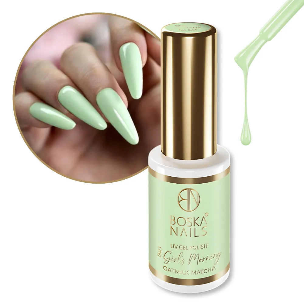 BOSKA NAILS LAKIER HYBRYDOWY OATMILK MATCHA PASTELOWA ZIELEŃ