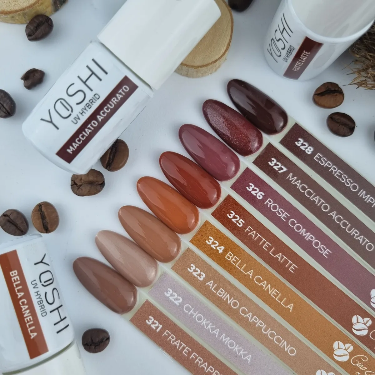 oshi Lakier hybrydowy Chokka Mokka 322 jasny beż z drobinkami