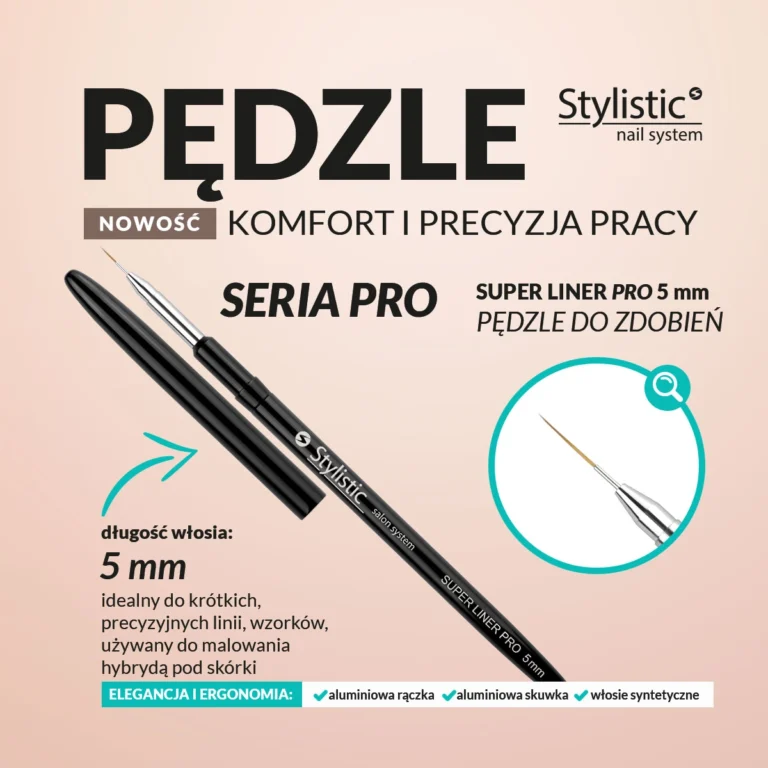 Stylistic pędzelek Super Liner Pro 5mm do zdobienia paznokci