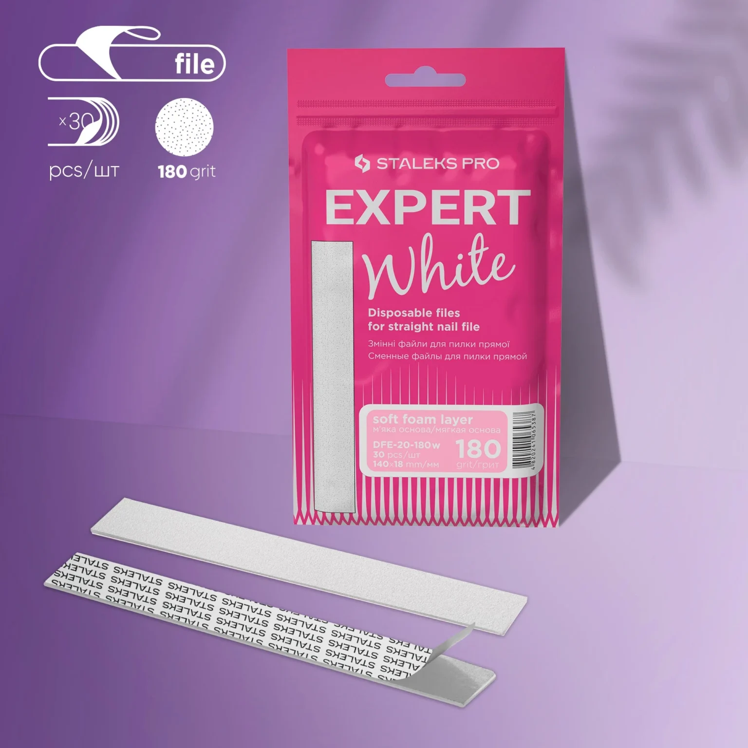 Staleks Wymienne pilniki proste EXPERT 20 180 grit (30 szt.)