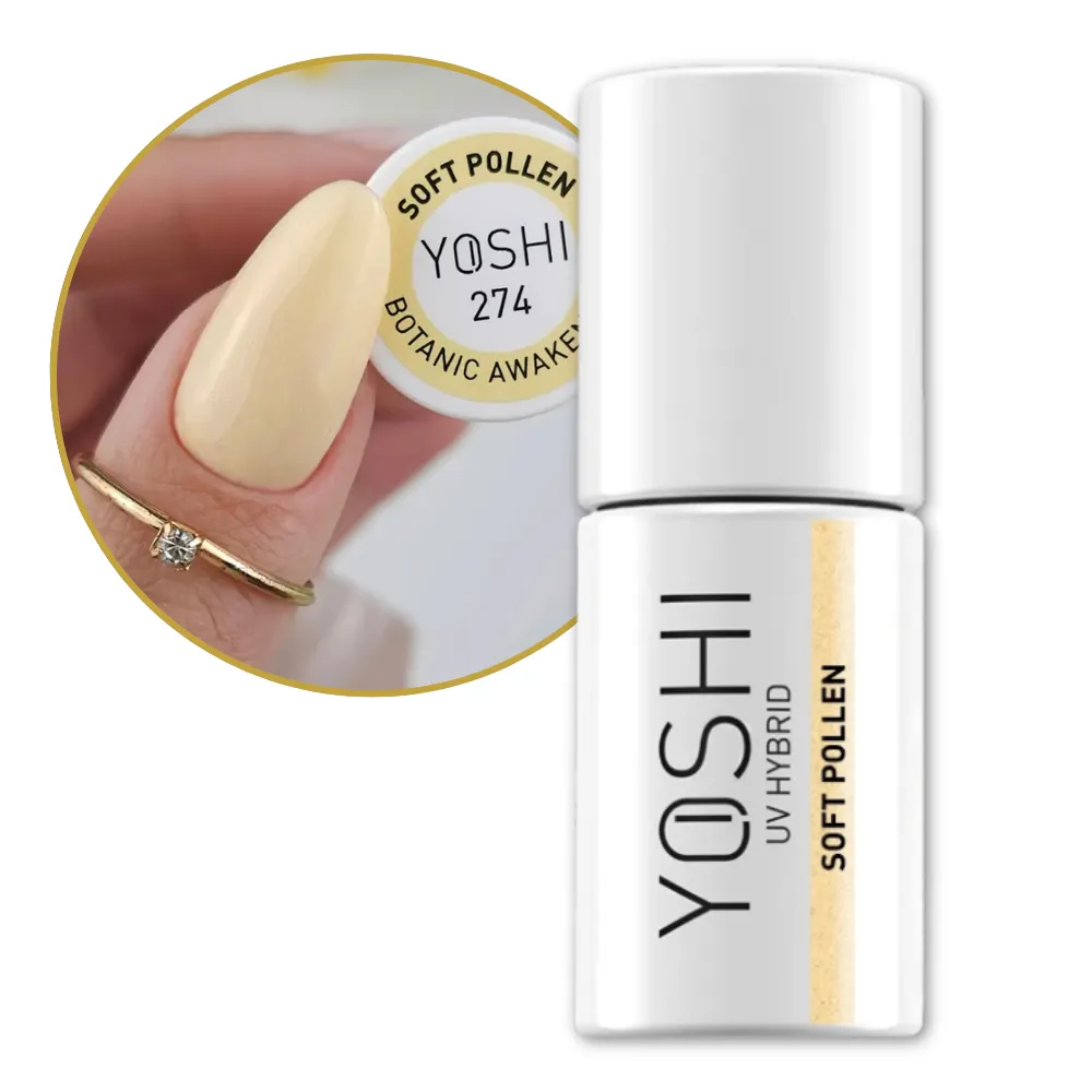 YOSHI LAKIER HYBRYDOWY SOFT POLLEN 274 DO PAZNOKCI PASTELOWY ŻÓŁTY DROBINKA