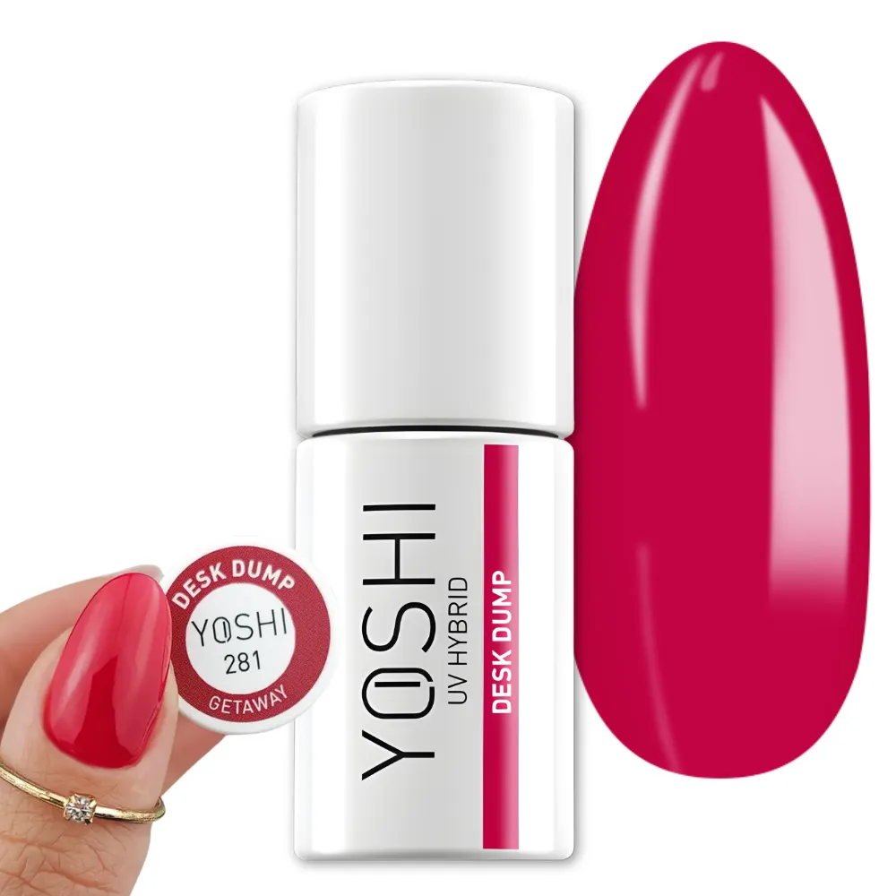 Yoshi Lakier hybrydowy Desk Dump 281 malinowa czerwień