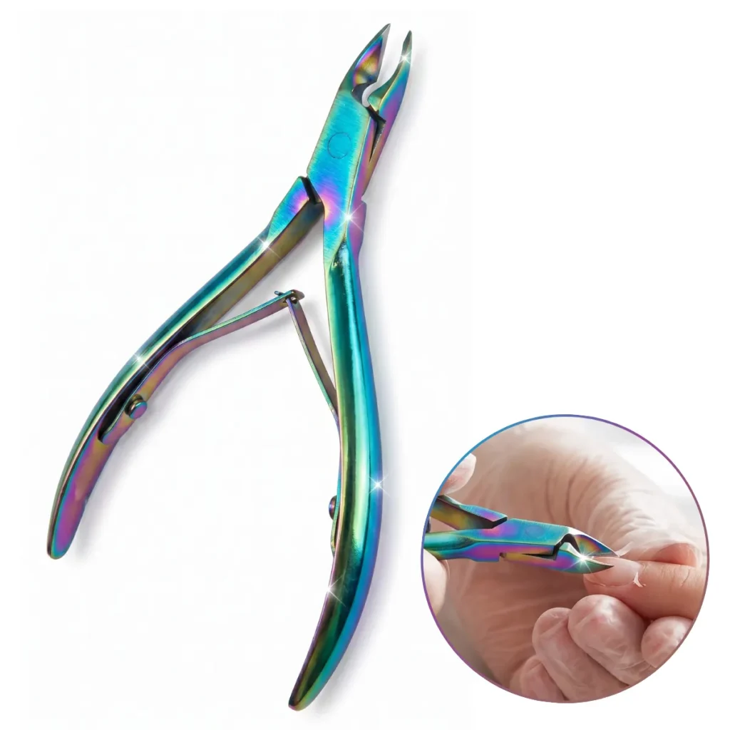 Cążki do skórek paznokci ze stali nierdzewnej rainbow 4mm