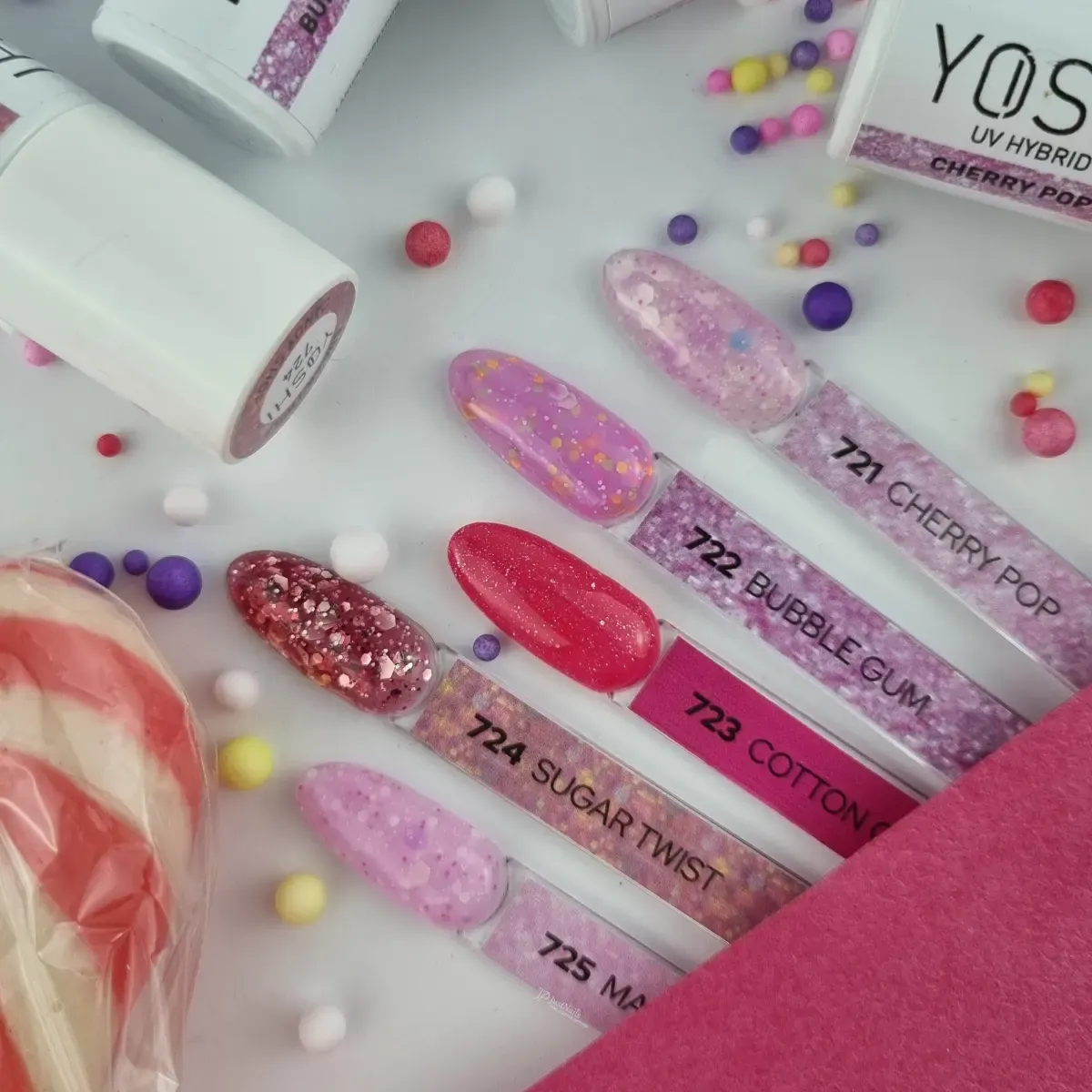 Yoshi Kolekcja Candy Shop - róż fiolet fuksja z drobinkami