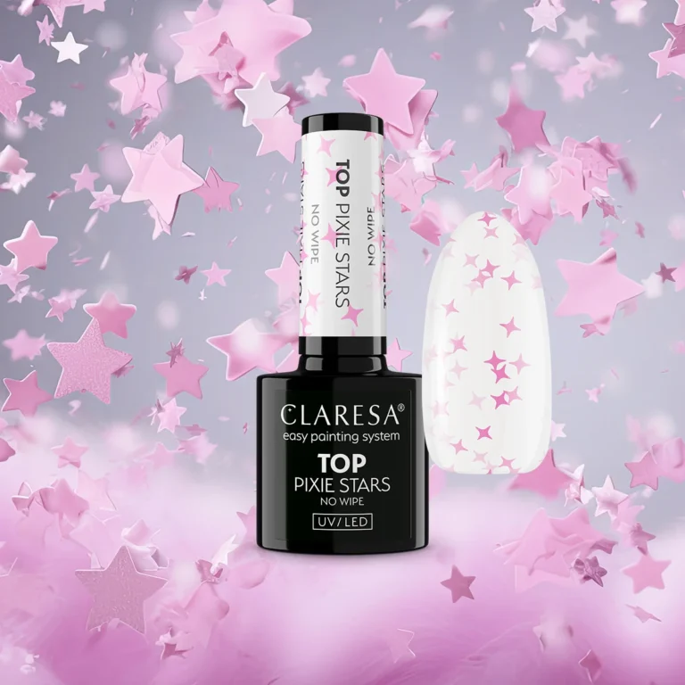 Claresa Top hybrydowy Pixie Stars no wipe różowe gwiazdki