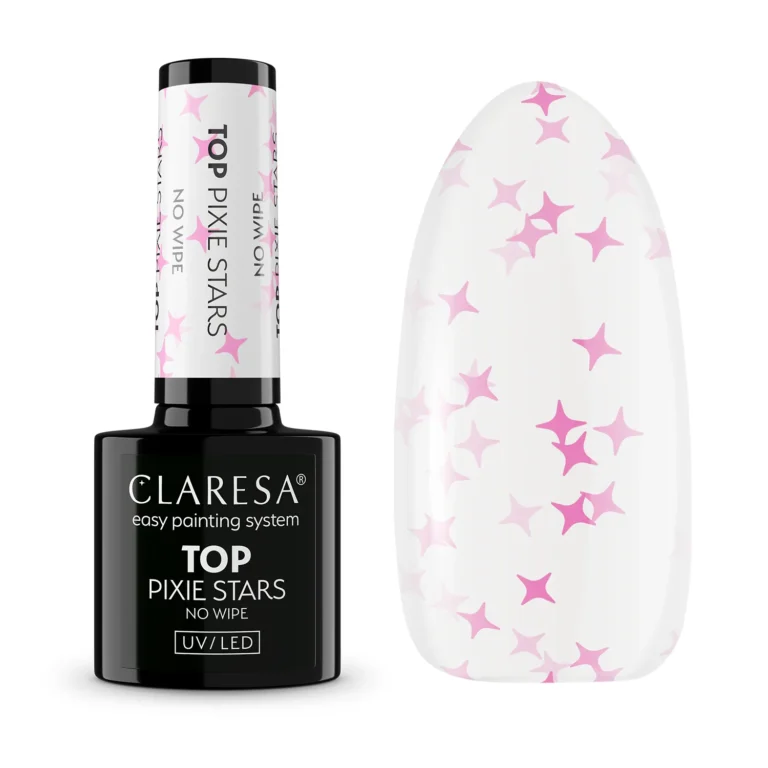 Claresa Top hybrydowy Pixie Stars no wipe różowe gwiazdki