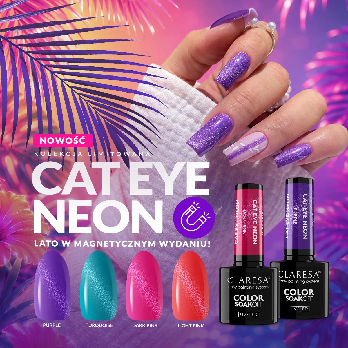Claresa Lakier hybrydowy kolekcja NEON CAT EYE